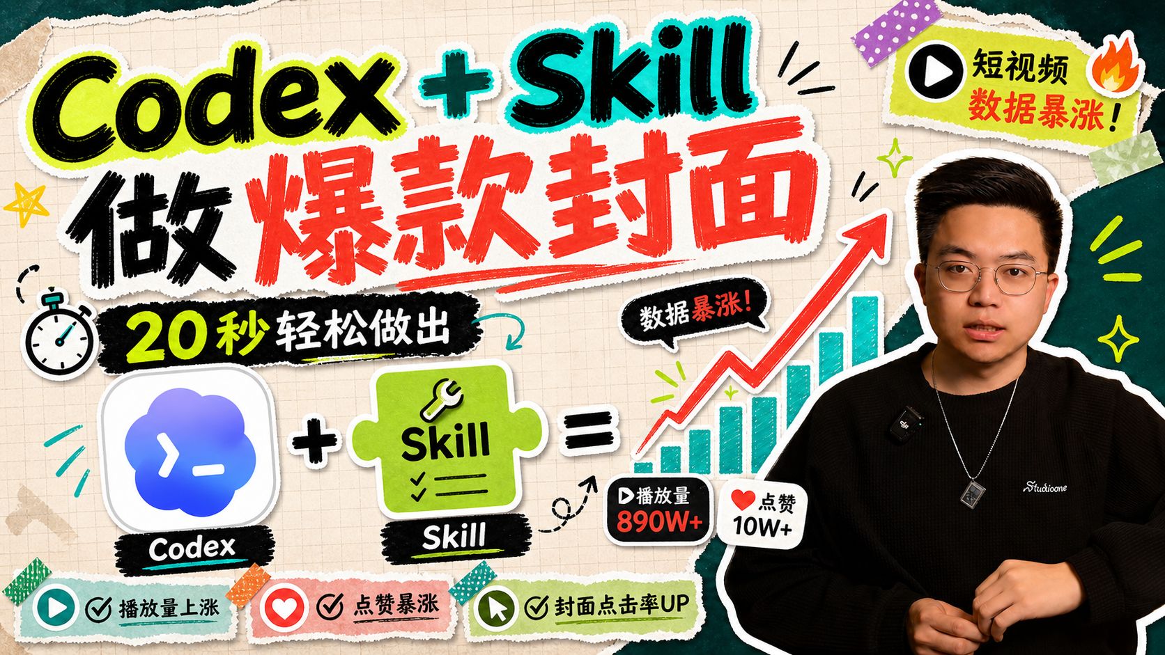 Codex 一句话做爆款封面：封装成 Skill 批量出图